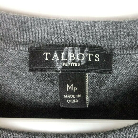 Talbots Gray Floral Sequin T-Shirt MP - Picture 3 of 5